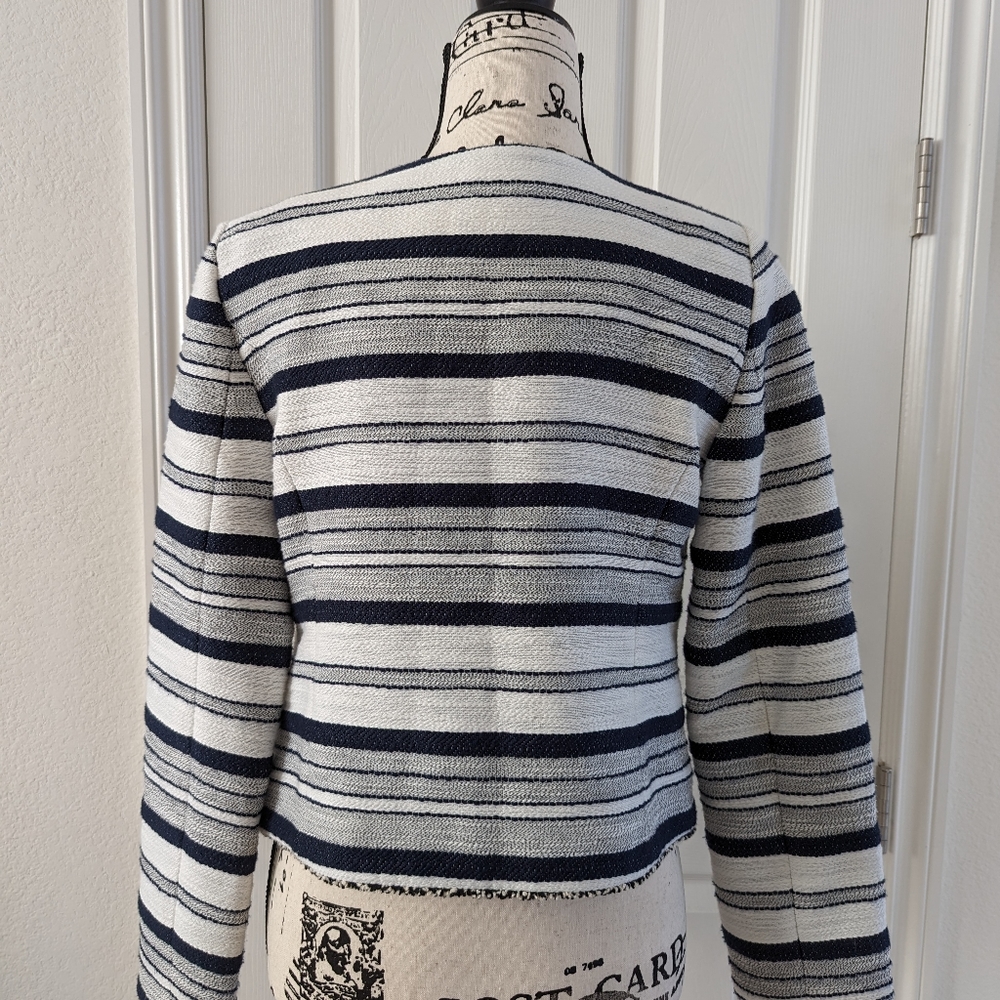 The Limted Stripe Blue and White Blazer Jacket Size 2 - Picture 5 of 7